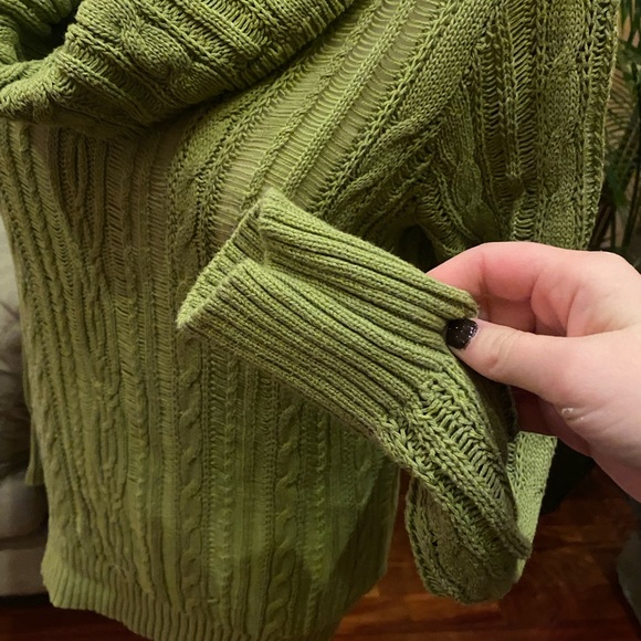 Cowl neck cotton knit sweater - Picture 3 of 5